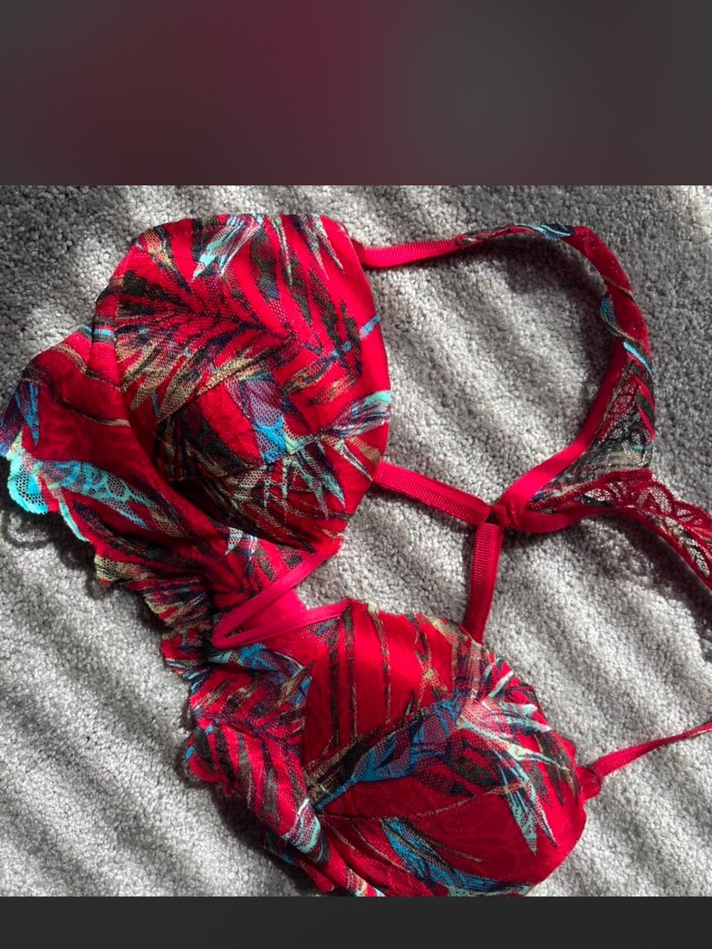 Red Tropical Print Victoria secret bra